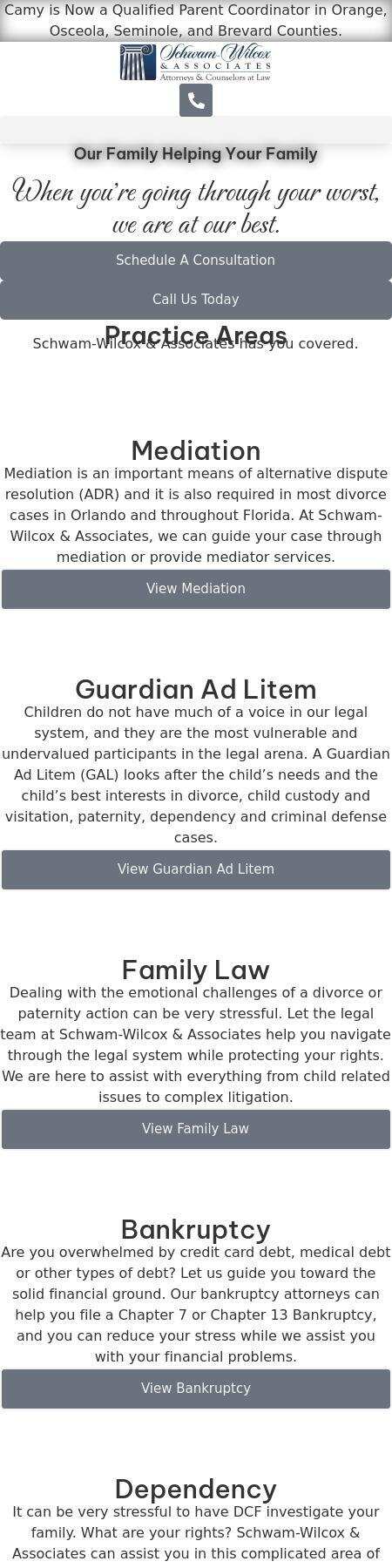 Schwam-Wilcox & Associates, Attorneys and Counselors at Law - Clermont FL Lawyers