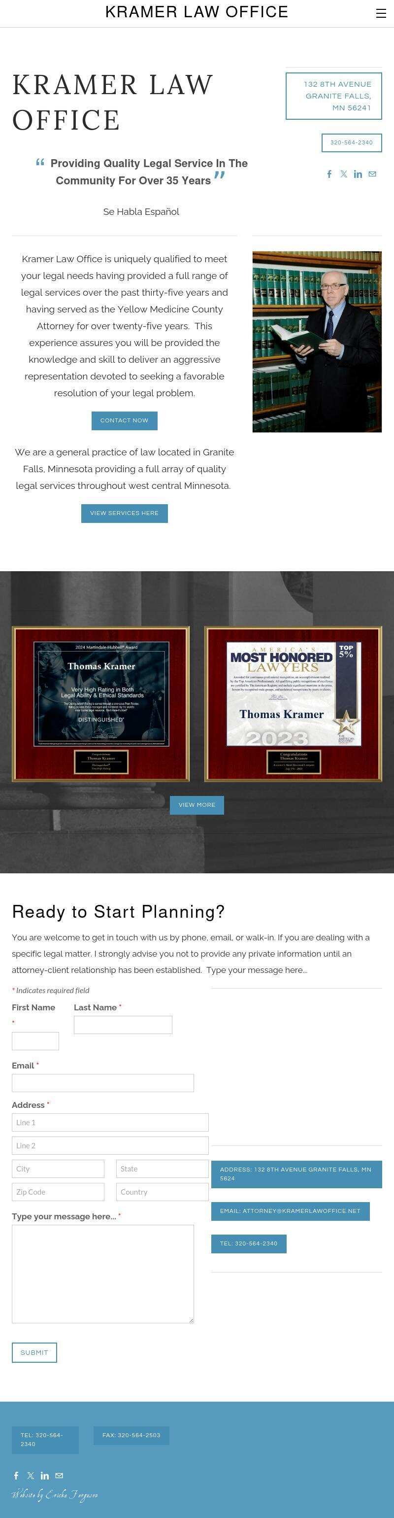 Kramer Law Office - Granite Falls MN Lawyers