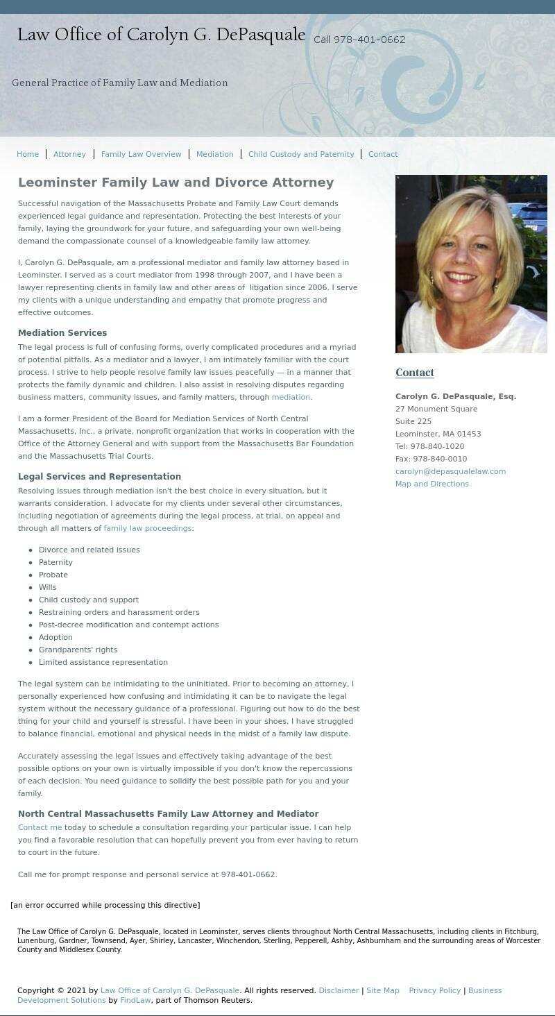 Law Office of Carolyn G. DePasquale - Leominster MA Lawyers