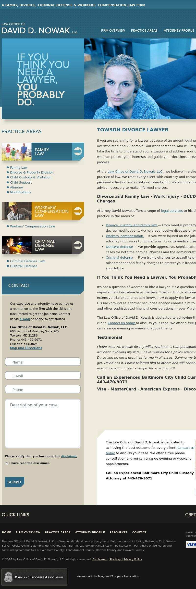 Law Office of David D. Nowak, LLC - Towson MD Lawyers
