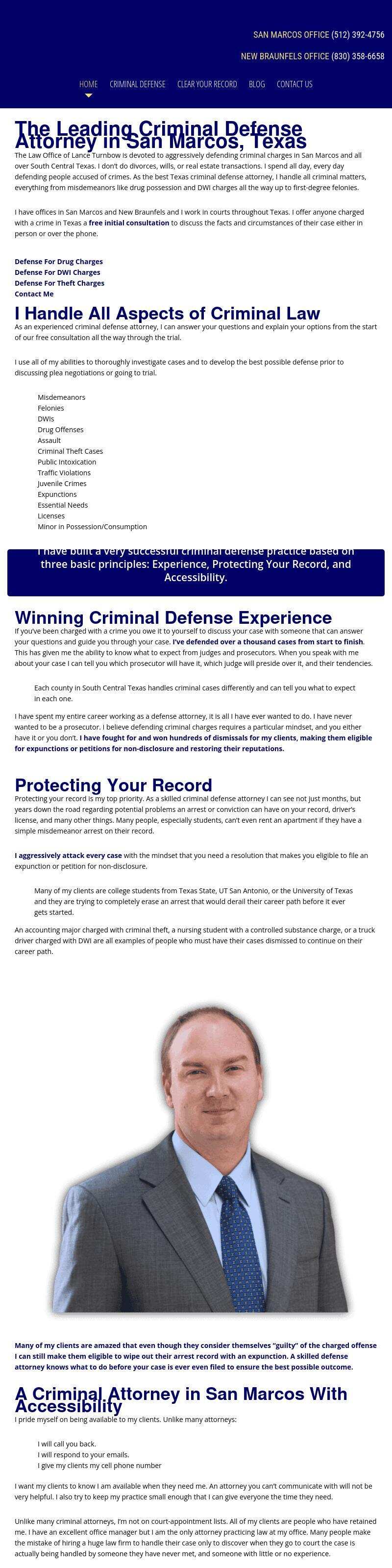 Law Office of Lance Turnbow - San Marcos TX Lawyers